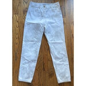 Gigi Moda Womens Pants Sz Large White Shadow Pattern Made In Italy 28x27 Stretch
